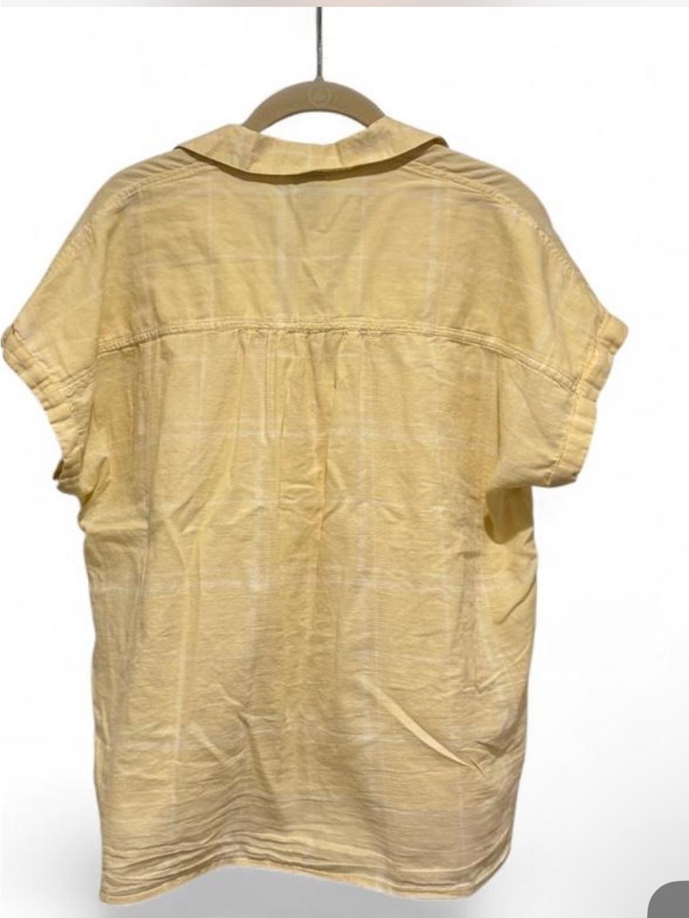 Patagonia Organic Cotton Yellow Plaid Short-Sleeve Button Down Shirt - Picture 3 of 7